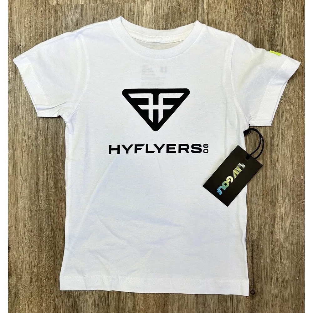 NWT LIV Golf HYFLYERS GC White Logo T Shirt Phil Mickelson / Youth Kids Size XS